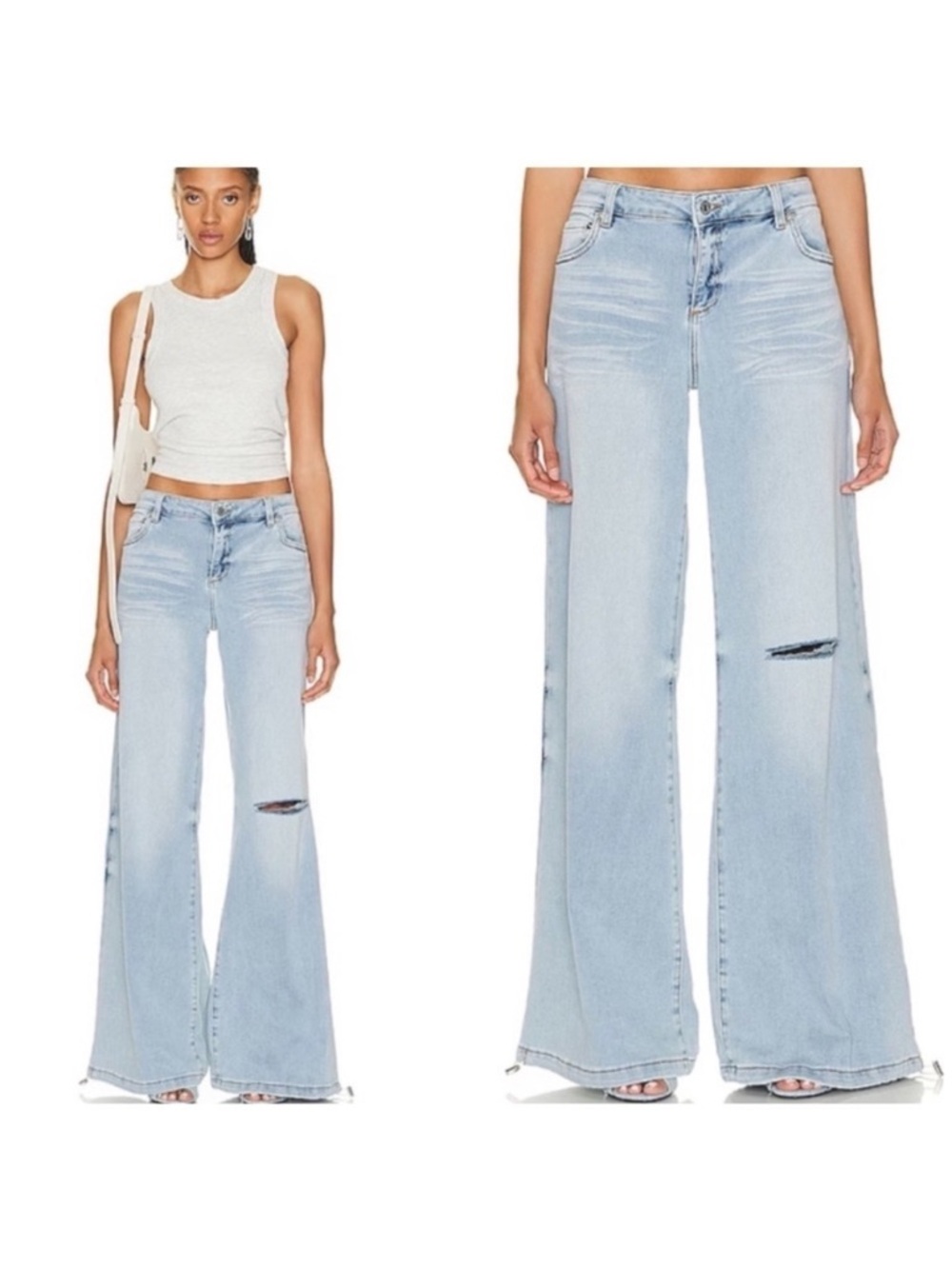 Seroya Saint Oversized Baggy Jeans in Coastline Blue